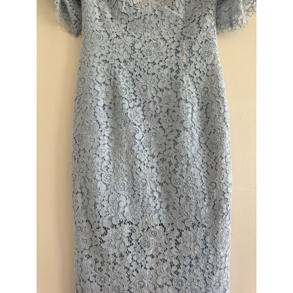 Bardot Karlie Cold Shoulder Black Lace women Dress Size 6 blue mini dress - Picture 7 of 16